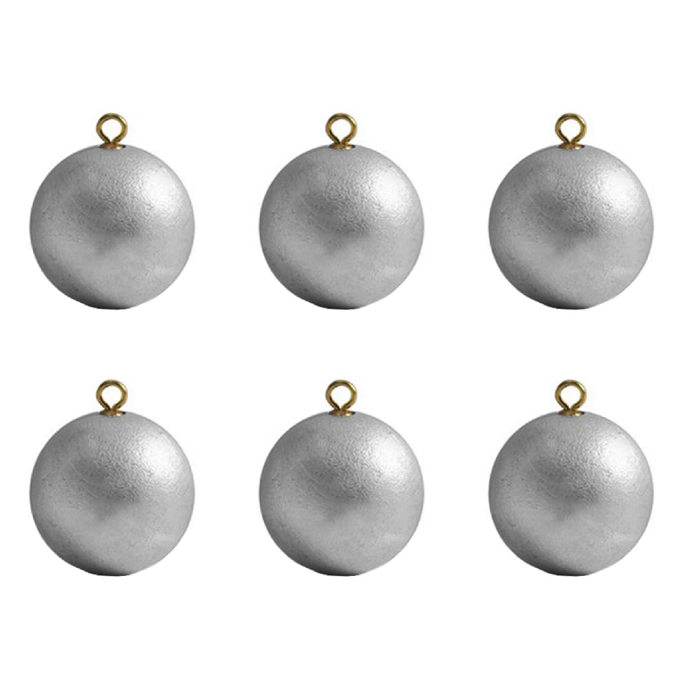 Fishing Sinker Weights, 6 Pcs 40g Small Round Deep Sea Fishing Weights, Fishing Tackle Accessories for Saltwater Freshwater Sea Fishing, Silver