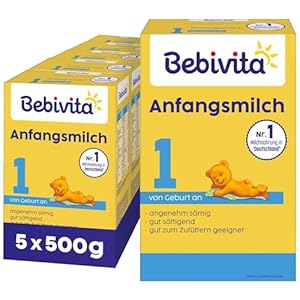 Bebivita 1 Anfangsmilch, von Geburt an, (5 x 500g)