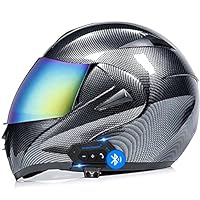 Systeemhelm Motorhelm Bluetooth-integraalhelm DOT/ECE-gecertificeerde modulaire helm Integraalhelm met ingebouwde microfoon voor volwassenen Unisex D,XL=61-62CM