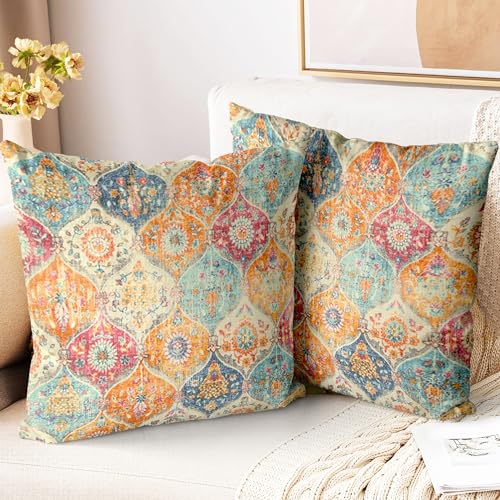 ZSYTZL Boho Throw Pillow Covers 16x16 inch Set of...