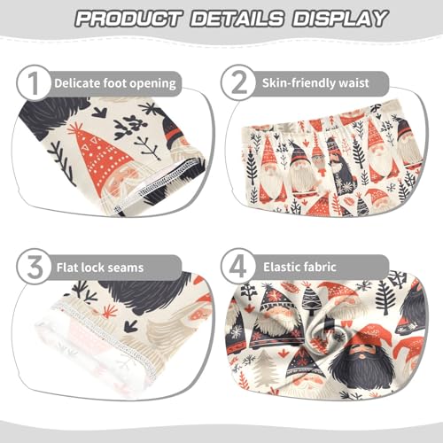 KLL Christmas Card Funny Gnomes Scandinavian Flat Toddler Baby Girl Active Leggings Stretch Full Length Pants Exercise3