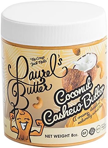Laurel’s Coconut Cashew Butter – High Protein Nut Butter - Flavored Butter - Keto Friendly Butter – Gluten & Preservatives Free – Omega 3’s – Non-GMO - No Added Sugar Butter - (8 Oz)