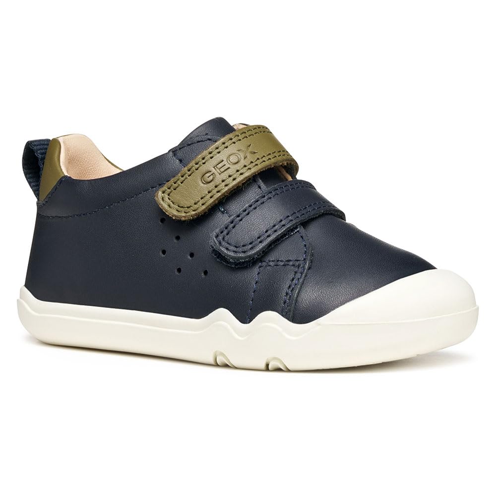 Geox Baby B STEPPIEUP BOY Sneaker, Navy/Pistachio, 4.5 UK Child