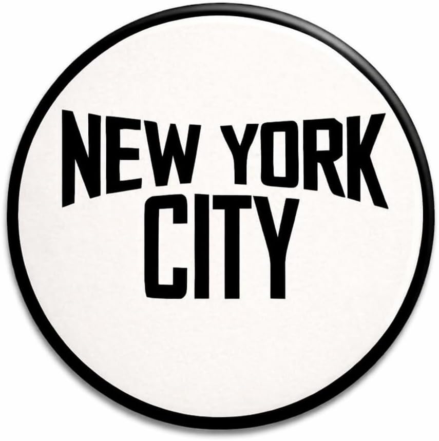 New York City Iconic NYC Lennon Ringer Vintage Retro Style Button Pin Badge, 1.50 Inch