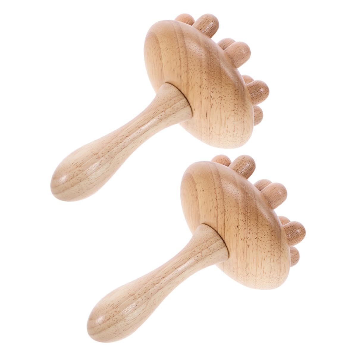 TEHAUX 2 Peines de Masaje de Madera Beige Cuero Cabelludo Resistencia Deformación Desgaste, Diseño Práctico y Delicado para Masaje Relajante