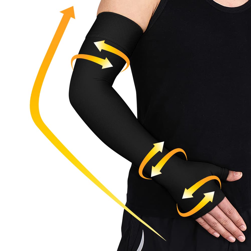 beister Lymphedema Medical Compression Arm Sleeve with Gauntlet for Men & Women (Single), 20-30 mmHg Full Arm Support with Dot Silicone Band, Graduated Compression Arm Brace for Swelling, Arthritis