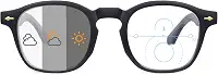 SKYWAY Óculos De Leitura Progressivos Multifocais Com Bloqueio De Luz Azul, Óculos Para Computador, Lentes Fotocromáticas Com Proteção Uv, Óculos Estilosos Em Camurça Preta (3,5X)