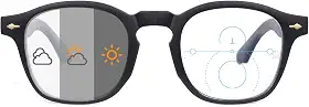 SKYWAY Óculos De Leitura Progressivos Multifocais Com Bloqueio De Luz Azul, Óculos Para Computador, Lentes Fotocromáticas Com Proteção Uv, Óculos Estilosos Em Camurça Preta (3,5X)