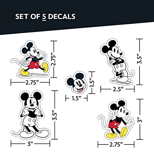 Disney Classic Mickey & Minnie Mouse Decals - Set Of 15 Mickey And Minnie Mouse Stickers For Kids And Adults - Vinyl Decals For Laptop, Tumbler, Water Bottle, Vehicles - Licensed Disney Stickers #TOP2
