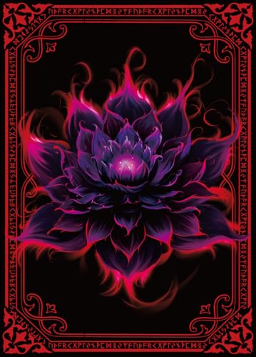 MTG Card Sleeves 100CT (Blood Black Lotus), Matte Art Card Sleeves, Matte Back & Clear Front, 66x92mm
