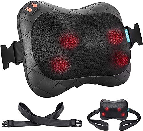 RCQD Masseur de dos, masseur de cou Shiatsu pour détendre les muscles, oreiller de massage électrique pour les épaules, le dos avec chaleur, cadeau pour les parents, les collègues, la fête des pères Cover