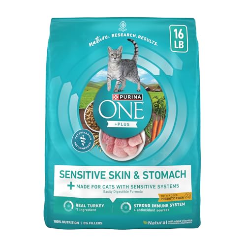 Purina ONE Sensitive Stomach, Sensitive Skin, Natural Dry Cat Food, +Plus Sensitive Skin and Stomach...