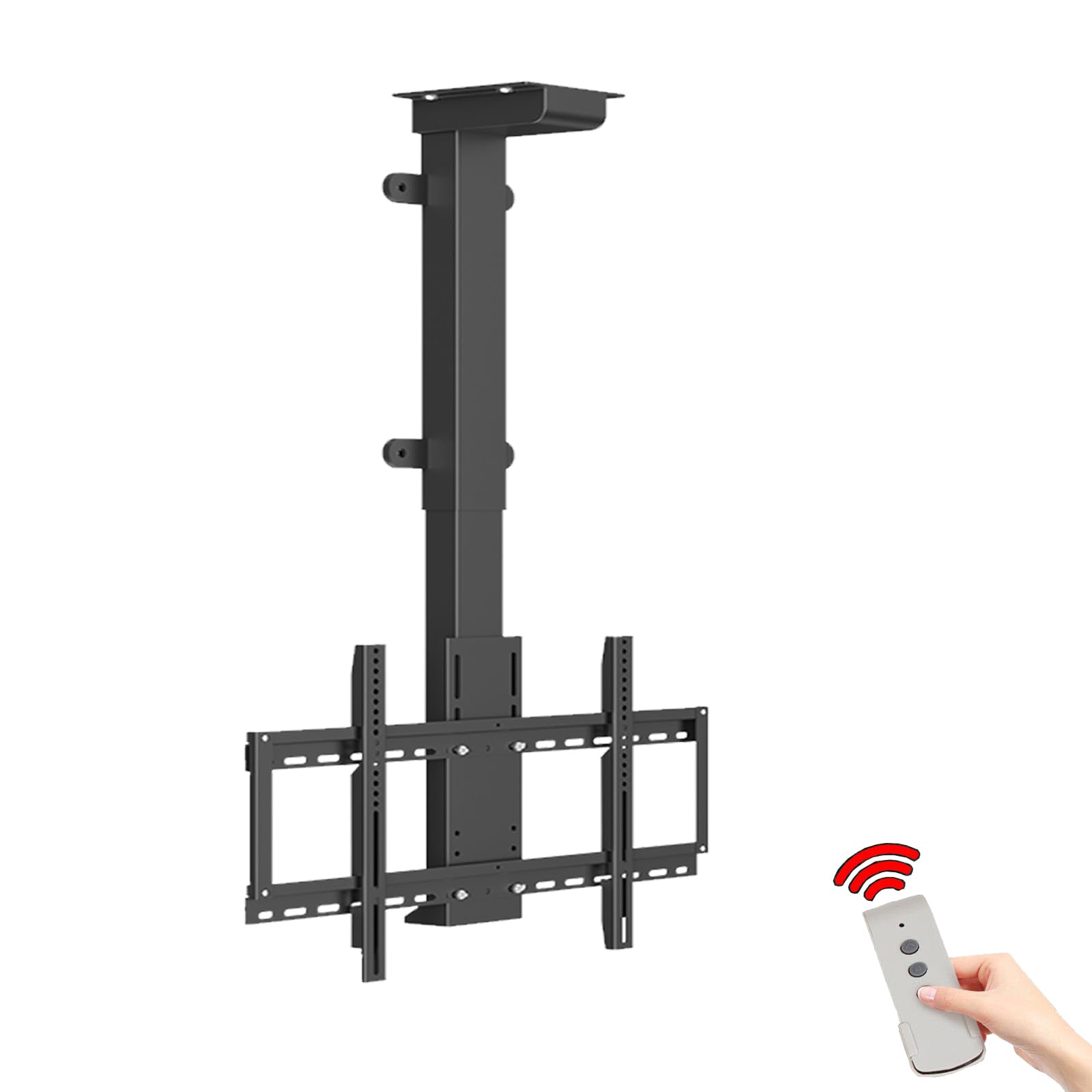 supporto tv motorizzato per schermi al plasma/LCD/LED da 32-70 pollici, Sollevamento automatico supporto tv soffitto with telecomando, Max VESA 600x400 mm, che Regge fino a 60 kg (730-1730mm)