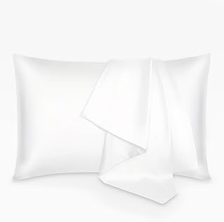Hotel Linen Klub Standard Pillowcase Set - 2 Pieces, 100% Cotton Sateen, 250 Thread Count for Ultimate Softness and Comfort, Cool and Breathable Fabric with Envelope Closure, Size: 50 x 75 cm, White