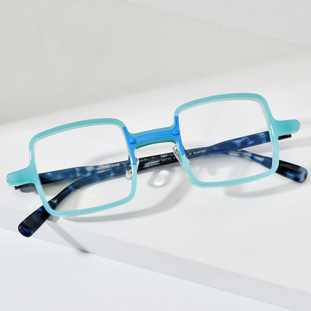 MUTYNE Montura de gafas de acetato para hombre, anteojos cuadrados Retro Vintage, gafas para mujer