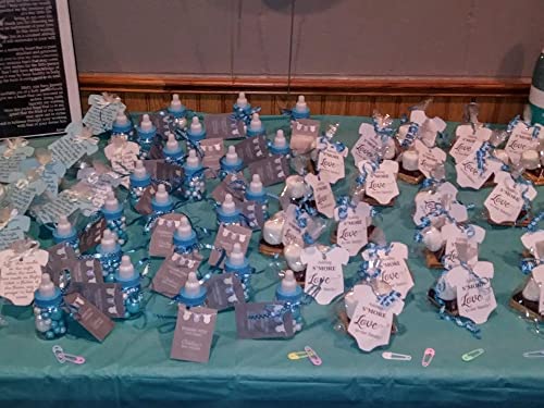 Faduoali 3.5-Inches Baby Bottle Shower Favor,Mini Plastic Candy Bottle,Baby Shower Supplies Boy Girl Newborn Baby Baptism Birthday Party Decor,Blue(Pack Of 24) #TOP6