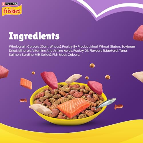 Image of Purina Friskies Surfin' Favourites Adult Dry Cat Food, 2.5kg, Contains Mackerel, Tuna, Salmon & Sardine Flavours