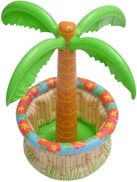 70cm Gonflable Palm Tree Cooler, Palme Gonflable avec Refroidisseur à Boissons – Décoration Plage & Fête Thématique – Porte-Gobelet Gonflable Inclus...