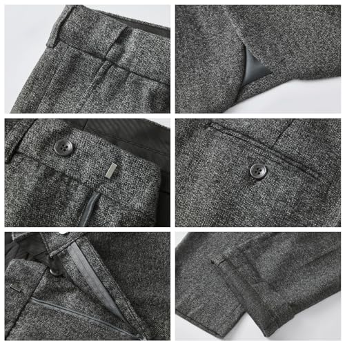 Image of WEEN CHARM Men's Slim Fit 3 Piece Tuxedo Suit One Button Shawl Lapel Blazer Jacket Vest Pants Set