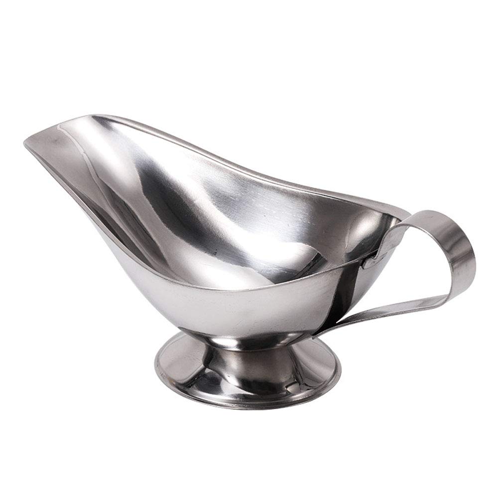 Stainless Steel Gravy Sauce Boat,Tomato Juice Container, Ketchup Container,Restaurant Style Gravy Bowl,Gravy Server with Lip(8 oz)