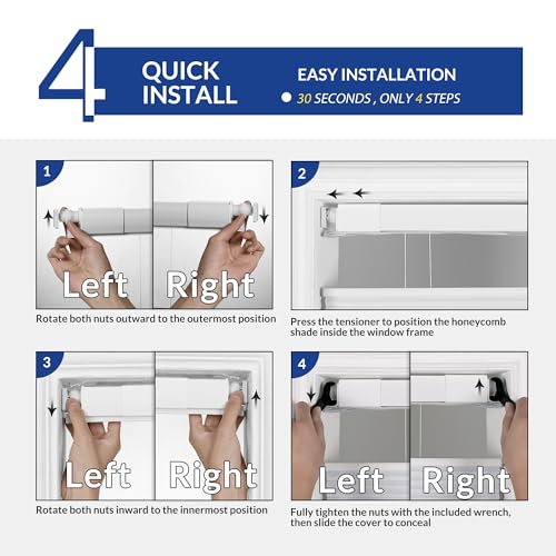 BERISSA Top Down Bottom Up Light Filtering Cellular Shades31 W x48 H,White by BERISSA - Used condition - Image 6