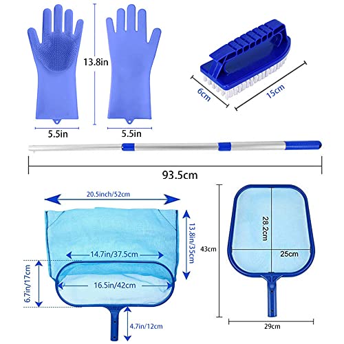 MEISHANG Pool Kescher Set,Kescher Teich Feinmaschig,Pool Tief Kescher,Poolreinigung für Schwimmbad – Bild 3