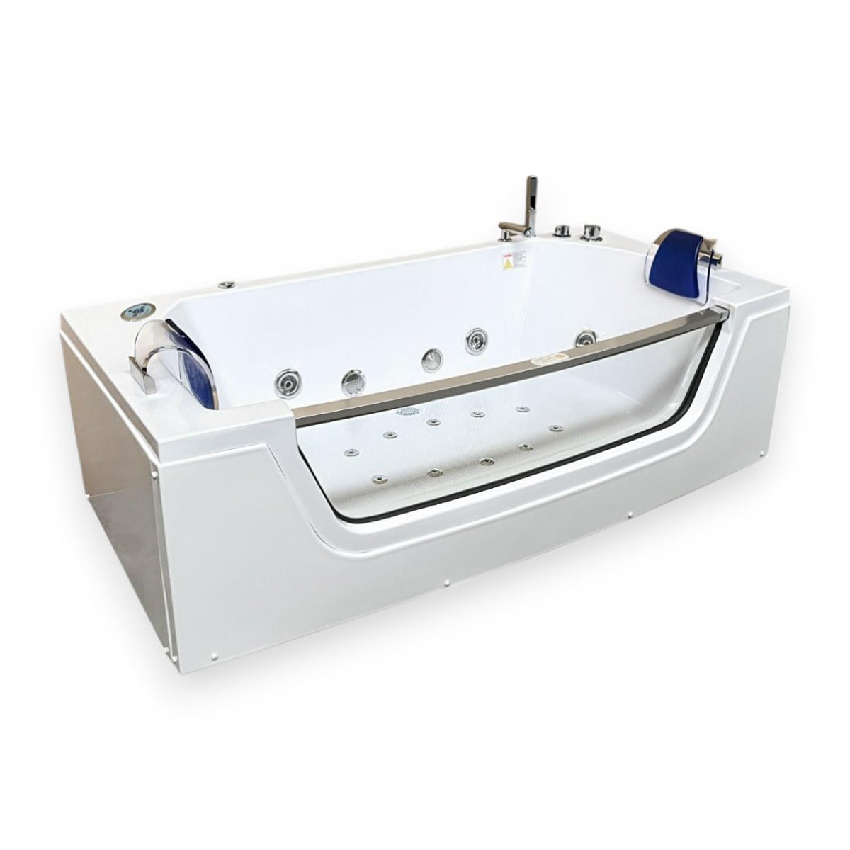 Baignoire hydromassage blanc 180 X 90 cm Chromothérapie 14 jets – Privilege