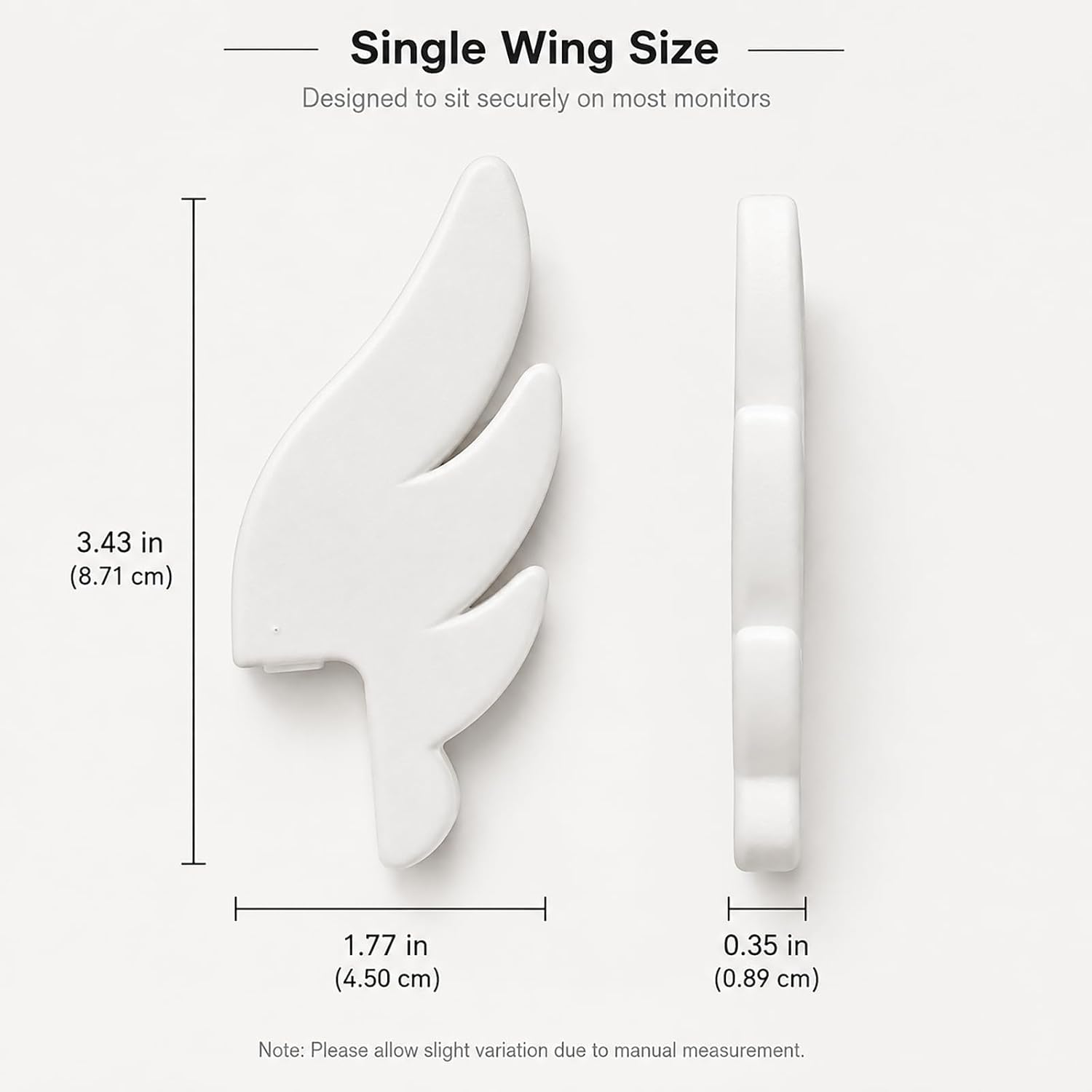 2 Pack White Angel Wings Monitor Decor, Cute PC Gaming Setup Accessories image 2