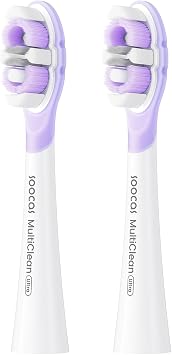 Soocas Multiclean Ultra Soft Electric Toothbrush Replacement Heads, Compatible with Both NEOS II and NEOS II Ultra, 2 Brush Heads, Soft Bristles, White