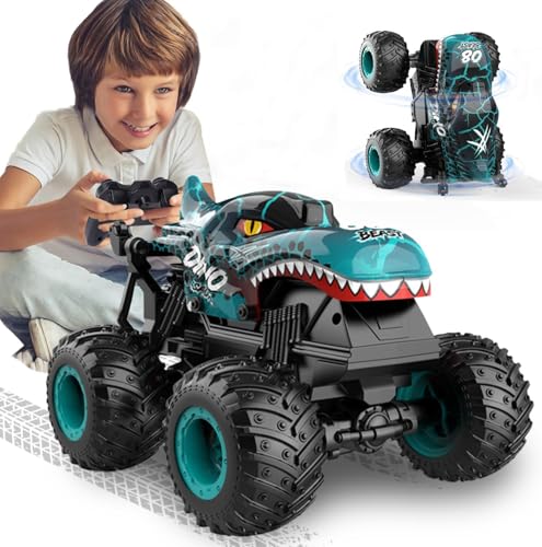 Remote Control Monster Car 2.4GHz All Terrain Remote Control Monster Truck سيارات اطفال Dinosaur Monster Car Spray Music Monster Truck for Boys 4-7 8-12 and Girls Birthday Gift For Boys and Girls