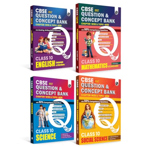Image of PW CBSE Question & Concept Bank (QCB) Class 10 Maths (Standard), Science, Social Science, English Combo Set of 4 Books Chapterwise & Topicwise Solved Questions For 2027 Exams