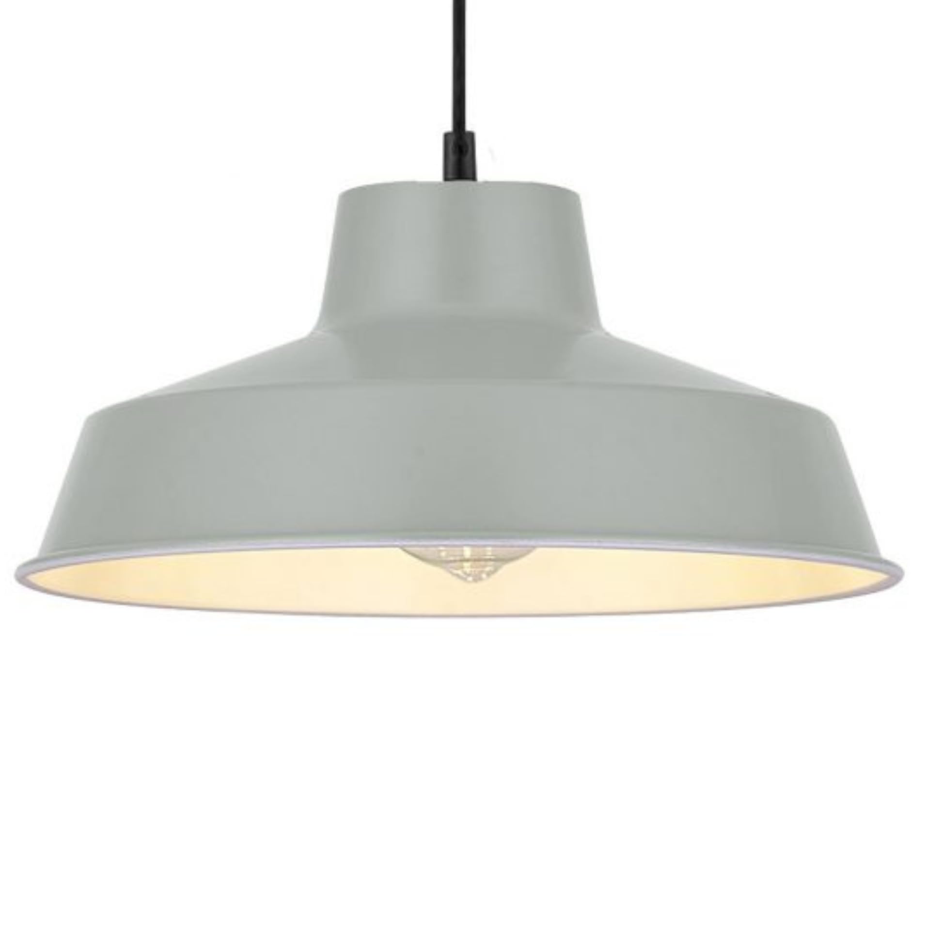Loxton Lighting Grey Classic Metal Pluto Lampshade Pendant Shade 30Cm (12Inch) Diameter (Soft )