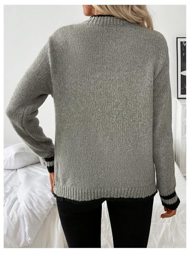 Milumia Women's Color Block Cardigan Sweaters Long Sleeve Button Open Front Cardigans2