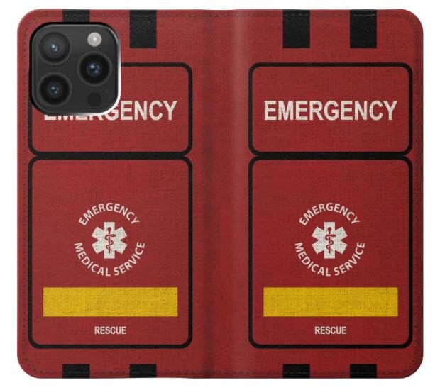 Étui iPhone 15 Pro Max EMS en cuir à clapet fonction support - 3
