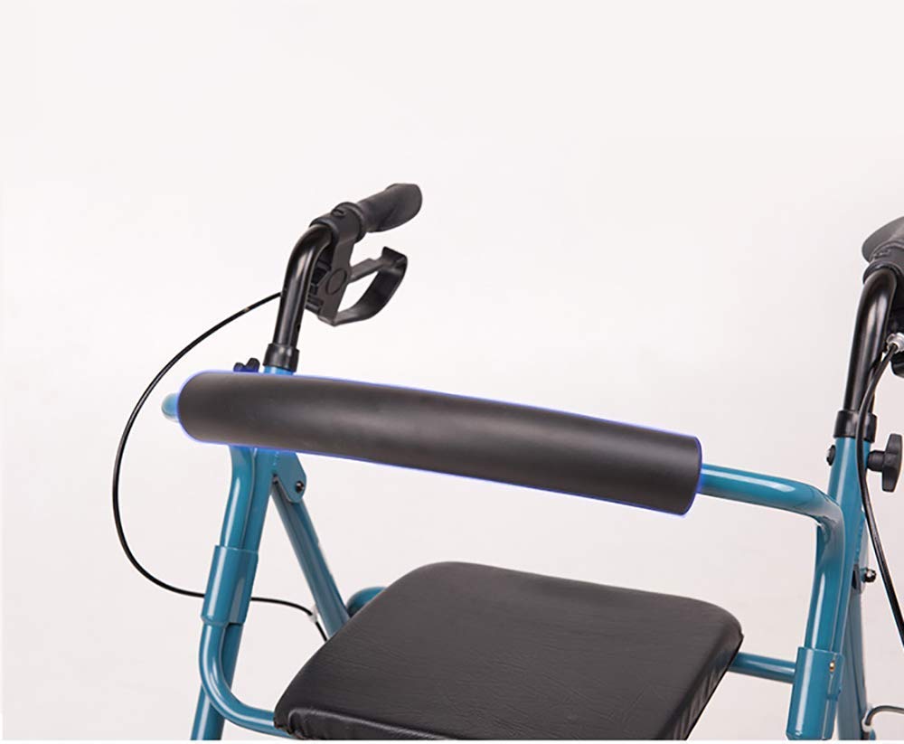Rollator z czterema kółkami, składany chodzik i krzesło transportowe, ręczny wózek na zakupy dla dorosłych, seniorów, osób starszych i niepełnosprawnych