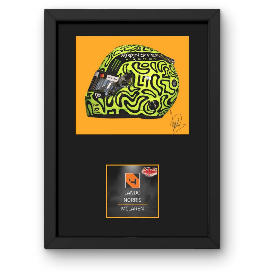 Lap Legends Lando Norris Framed Display Gift with Reproduced Digital Signature (2025 Bold)
