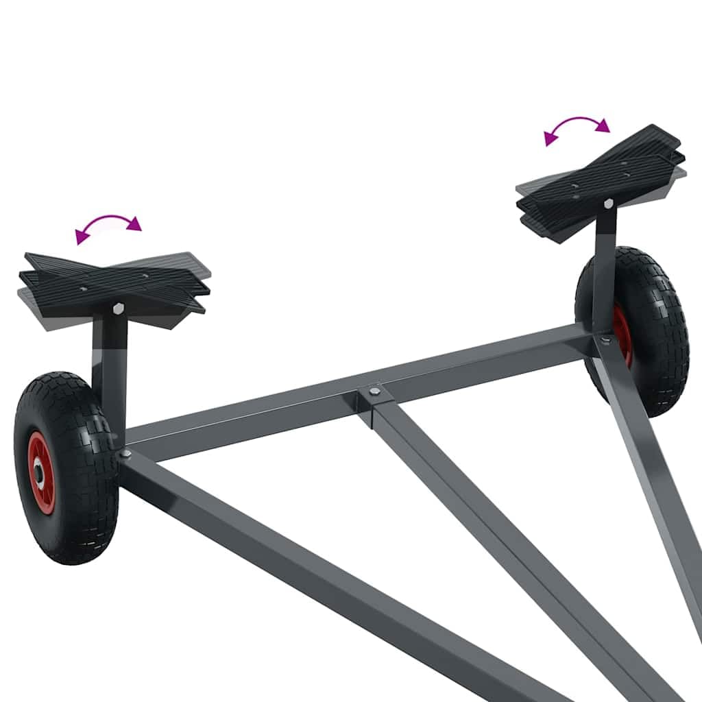 vidaXL Remolque para Barcos Plateado 302 x 107 x 42 cm Acero, Innovaciones para jardín y terraza, Remolque Exterior Duradero, transportador de Botes, Estructura de Acero