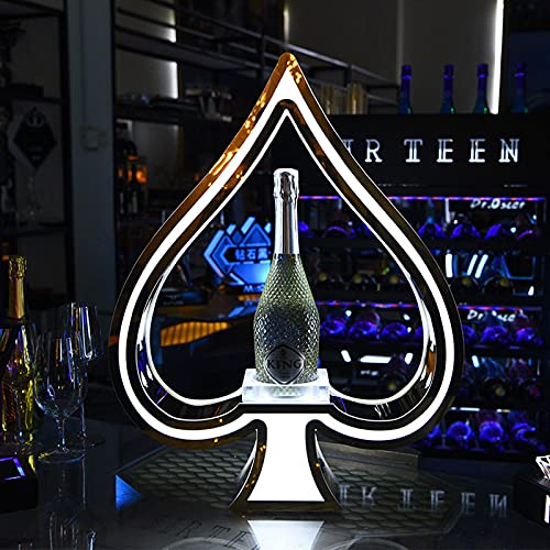 FZYUAN Bottle Service, Glorifier Display VIP Service Tray Wine Rack, LED Ace of Spade Champagne Bottle Presenter for Night Club Wedding Party Lounge Bar Pub Wine Rack,H