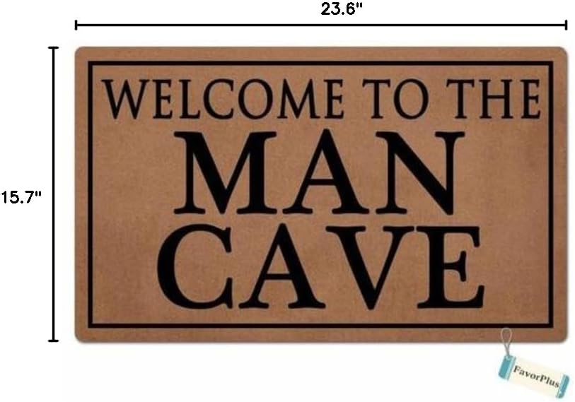 FavorPlus Welcome to The Man Cave Funny Entrance Custom Doormat Door Mat Machine Washable Rug Non Slip Mats Bathroom Kitchen Decor Area Rug 15.7X23.6 Inch