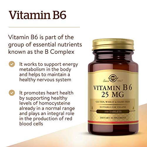 Solgar Vitamin B6 25 mg, 100 Tablets - Supports Energy Metabolism - image 3