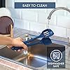 HOTEC 446°F Heat Resistant Silicone Cooking Spoon Spatula, BPA Free Large Kitchen Solid and Slotted Spoons for Mixing, Serving, Scraping, Non-stick, Dishwasher Safe Classic Blue 12.5inch #4