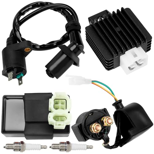 GREHUA GY6 Ignition Coil Starter Solenoid Voltage Regulator CDI Compatible with...