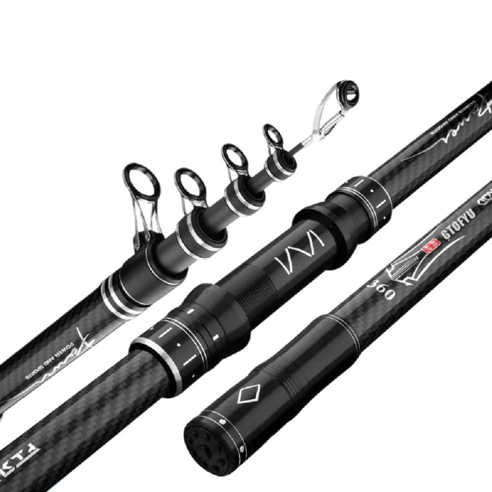 12Ft 13Ft 14Ft 15Ft Telescopic Fishing Rod Carbon Portable Spinning Fishing Pole for Boat Saltwater and Freshwater Surfcasting Baitcasting Rod Long Distance Throwing Fishing Rod