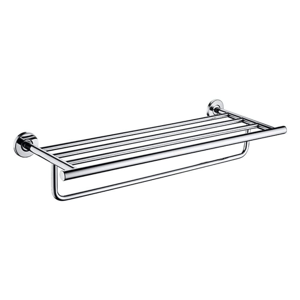 Porte-serviettes chrome et accessoires de salle de bain pour un rangement mural complet