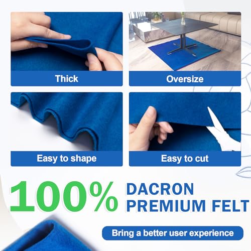 Image of XSEINO Royal Blue Large Felt Fabric 72 inch X 36 inch(2 Square Yards), 1.4 mm Thick Soft Felt Fabric Sheet for Crafts, Blue Series Colors Soft Nonwoven Fabric, Fit for Decoration, Sewing, DIY Crafts