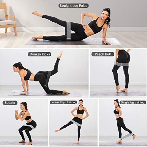 Ihuan Resistance Bands For Legs And Butt, 3 Levels Exercise Band, Anti-Slip & Roll Elastic Workout Booty Bands For Women Squat Glute Hip Training #TOP2