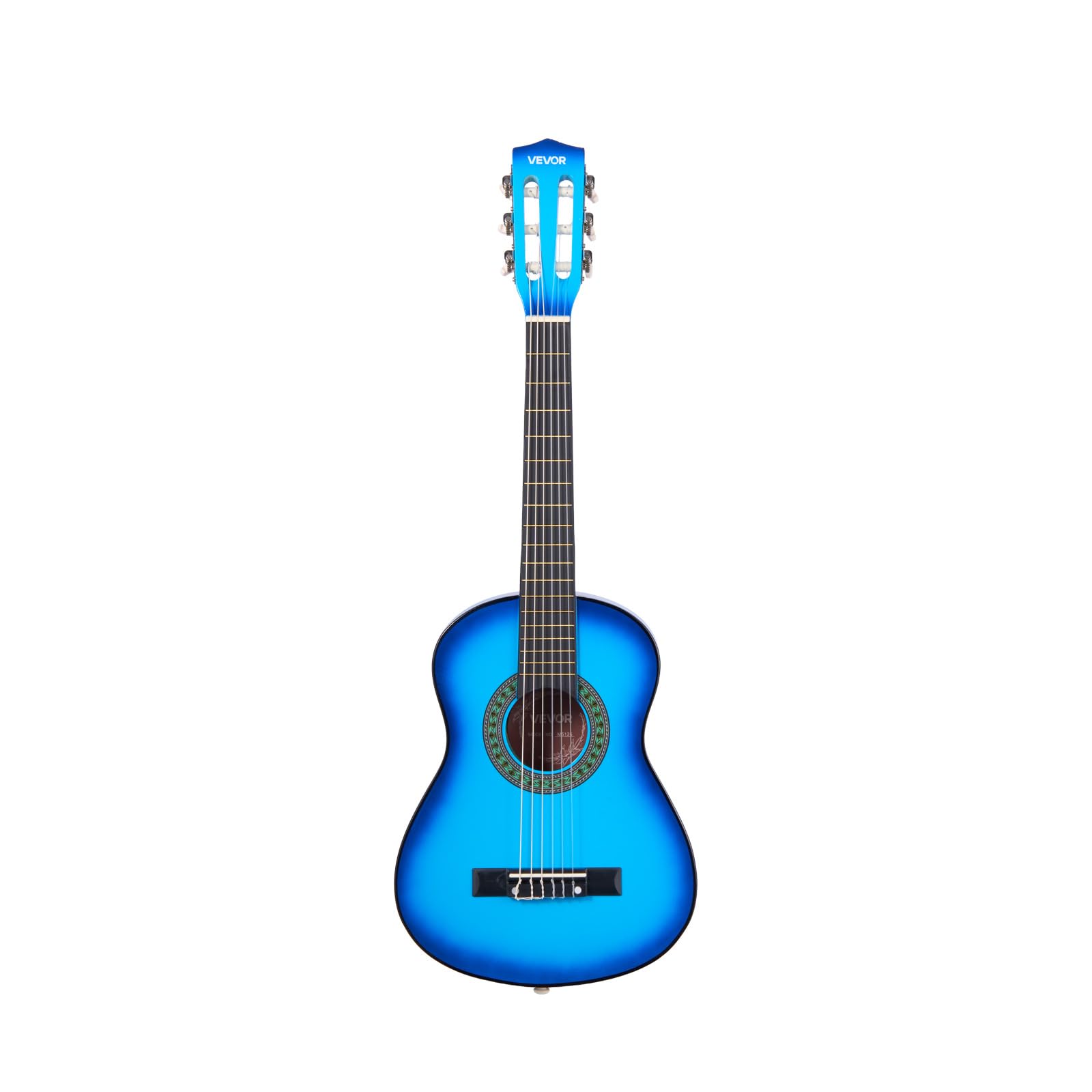 VEVOR Gitara akustyczna dla dzieci i początkujących, 76 cm gitara klasyczna z nylonowymi strunami i pełnym zestawem startowym (torba na koncert, tuner, pasek, kapo, kostki, dodatkowe struny) dla