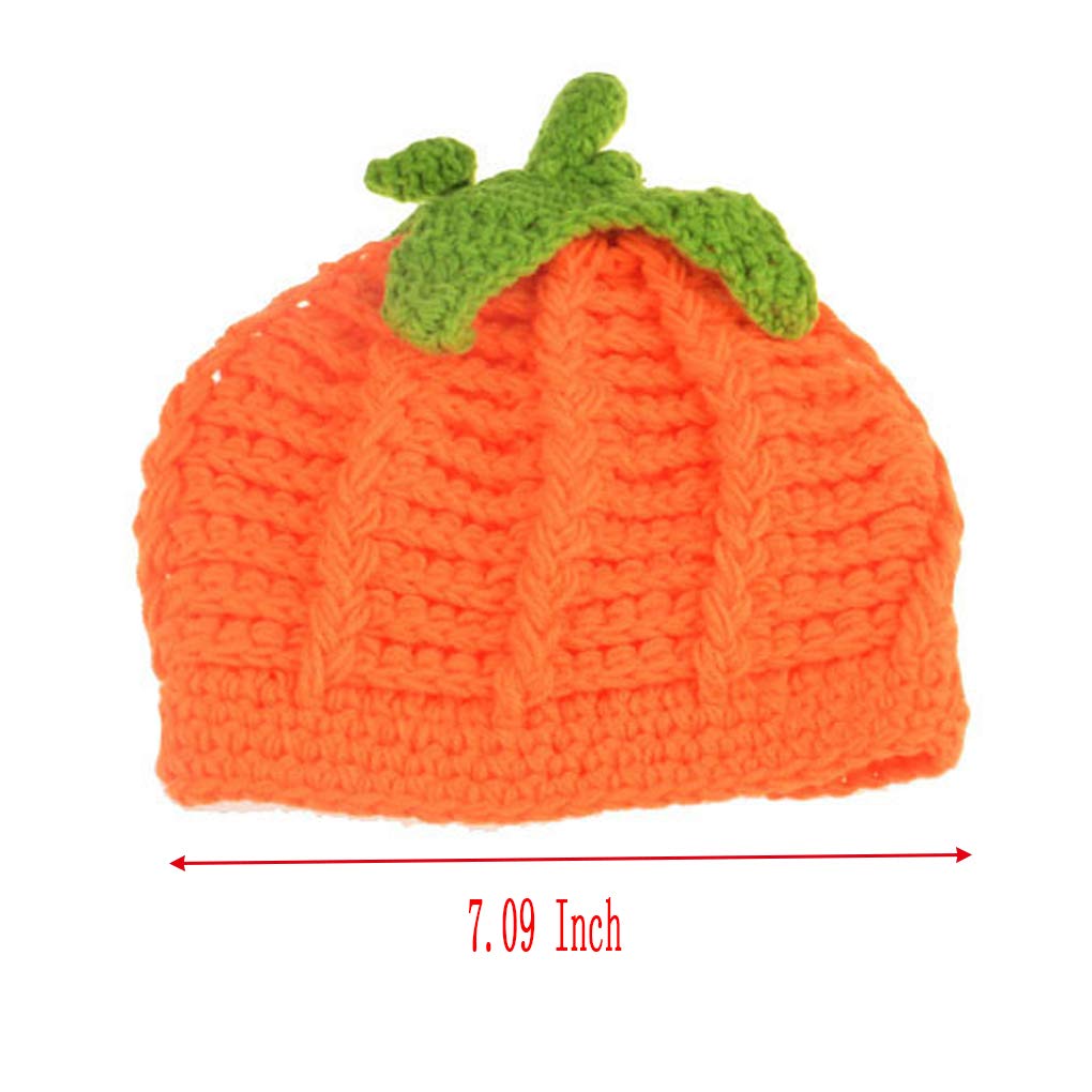 JustMyDress Baby Crochet Pumpkin Hat Toddler Knitted Beanie Halloween Infant Hooded Cap JHH02 (Style A)