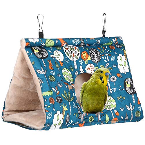 Warm Bird Nest House Winter Bird Shed Hut Bird Hanging Hammock Parrot Hideaway Cave Fluffy Finch Cage for Hamster Parrot