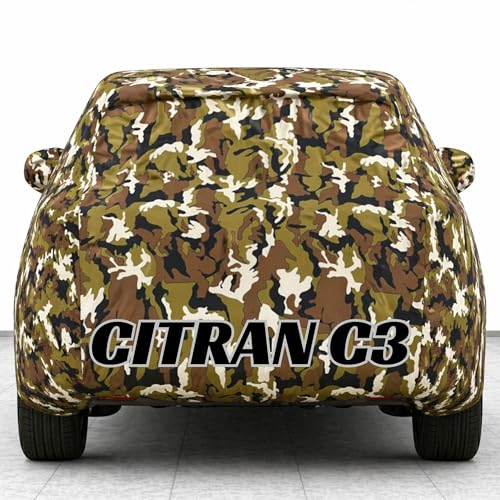 Image of Kings of Cover New Jungle 100% Waterproof Citron c3 Car Cover | Polyester Car Body Cover for Rain & Sun | UV Protection, Dustproof, Scratch Resistant, Windproof, Heat Resistant, Custom Fit